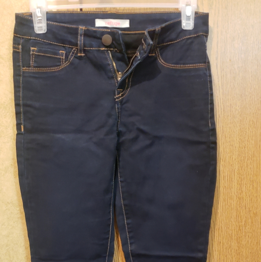 Refuge, dark blue jeans, straight leg, size 2